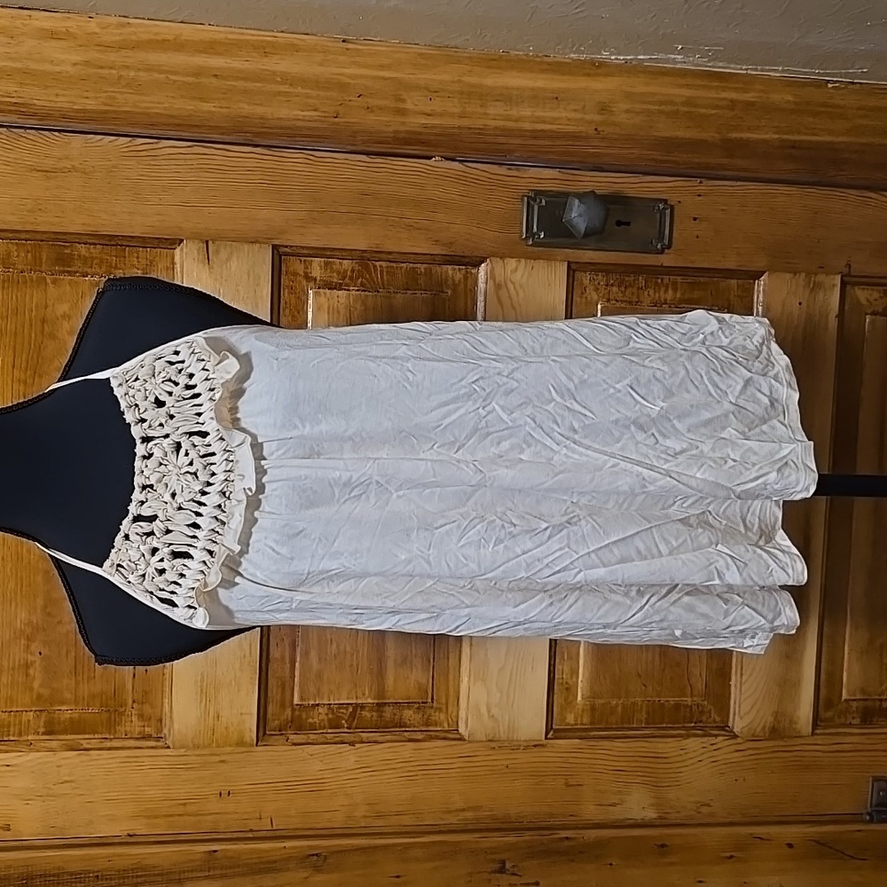 Express Coquette Boho Cream Halter Top M